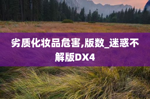 劣质化妆品危害,版数_迷惑不解版DX4