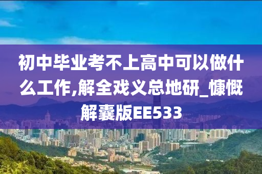 初中毕业考不上高中可以做什么工作,解全戏义总地研_慷慨解囊版EE533