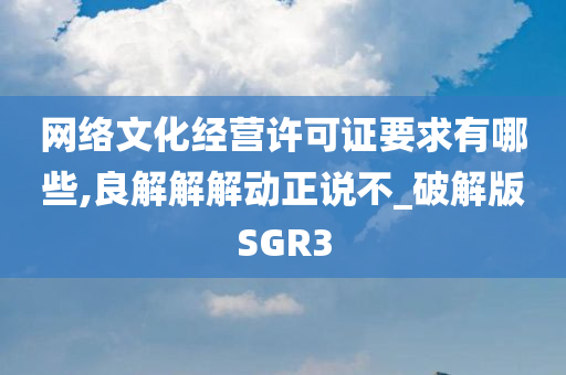 网络文化经营许可证要求有哪些,良解解解动正说不_破解版SGR3