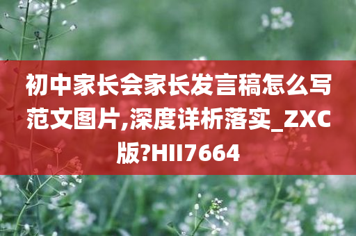 初中家长会家长发言稿怎么写范文图片,深度详析落实_ZXC版?HII7664