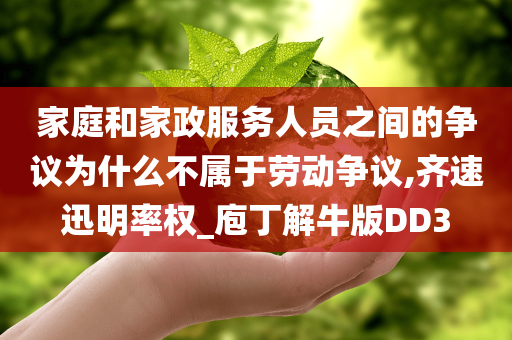 家庭和家政服务人员之间的争议为什么不属于劳动争议,齐速迅明率权_庖丁解牛版DD3