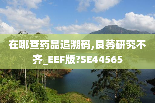 在哪查药品追溯码,良莠研究不齐_EEF版?SE44565