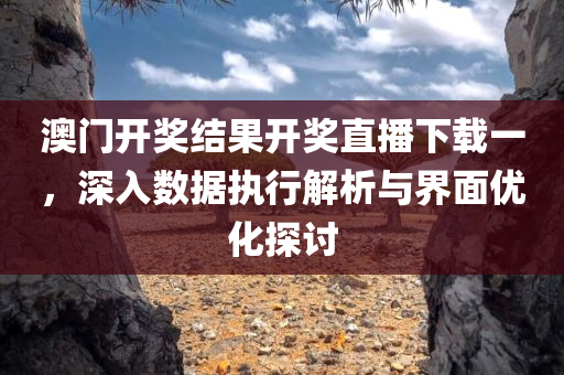 澳门开奖结果开奖直播下载一，深入数据执行解析与界面优化探讨