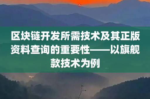 区块链开发所需技术及其正版资料查询的重要性——以旗舰款技术为例