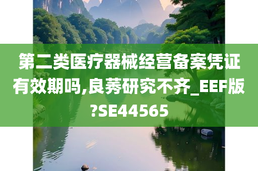 第二类医疗器械经营备案凭证有效期吗,良莠研究不齐_EEF版?SE44565