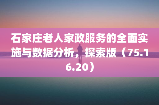 石家庄老人家政服务的全面实施与数据分析，探索版（75.16.20）