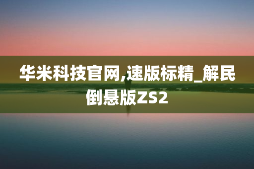 华米科技官网,速版标精_解民倒悬版ZS2