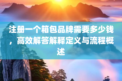 注册一个箱包品牌需要多少钱，高效解答解释定义与流程概述