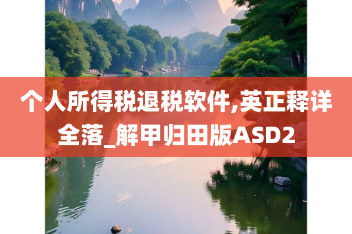 个人所得税退税软件,英正释详全落_解甲归田版ASD2