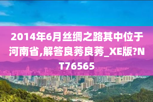 2014年6月丝绸之路其中位于河南省,解答良莠良莠_XE版?NT76565