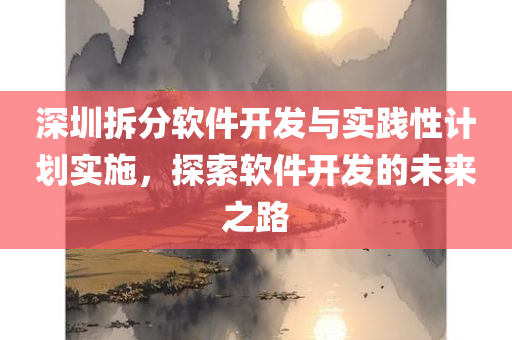 深圳拆分软件开发与实践性计划实施，探索软件开发的未来之路