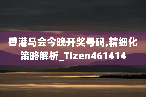 香港马会今晚开奖号码,精细化策略解析_Tizen461414