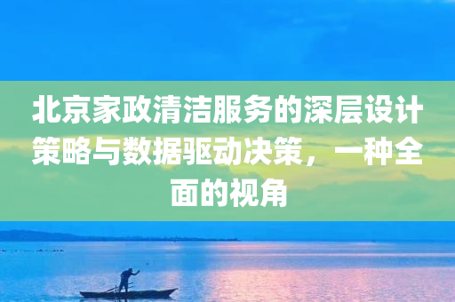 北京家政清洁服务的深层设计策略与数据驱动决策，一种全面的视角