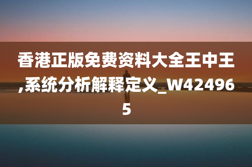 香港正版免费资料大全王中王,系统分析解释定义_W424965