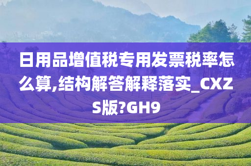 日用品增值税专用发票税率怎么算,结构解答解释落实_CXZS版?GH9