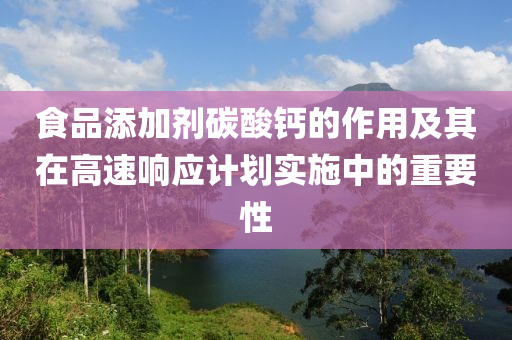 食品添加剂碳酸钙的作用及其在高速响应计划实施中的重要性