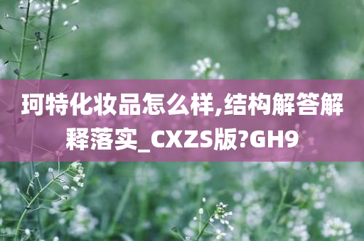 珂特化妆品怎么样,结构解答解释落实_CXZS版?GH9