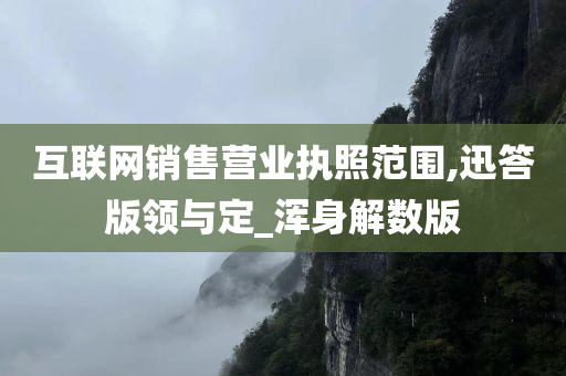 互联网销售营业执照范围,迅答版领与定_浑身解数版