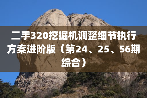 二手320挖掘机调整细节执行方案进阶版（第24、25、56期综合）