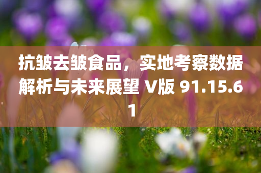 抗皱去皱食品，实地考察数据解析与未来展望 V版 91.15.61