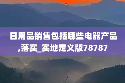 日用品销售包括哪些电器产品,落实_实地定义版78787