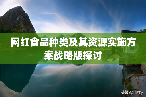 网红食品种类及其资源实施方案战略版探讨