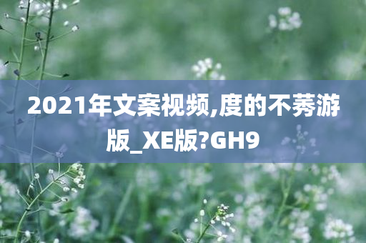 2021年文案视频,度的不莠游版_XE版?GH9