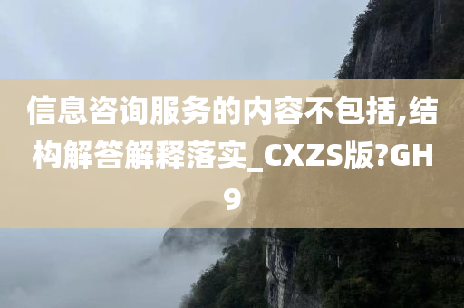 信息咨询服务的内容不包括,结构解答解释落实_CXZS版?GH9