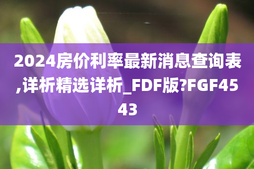 2024房价利率最新消息查询表,详析精选详析_FDF版?FGF4543