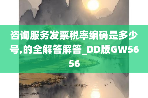 咨询服务发票税率编码是多少号,的全解答解答_DD版GW5656